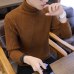 Loldeal Winter Thick Warm Sweater Men Turtleneck Irregular Stripe Sweaters Slim Fit Pullover Sueter Hombre Knitwear Pull White