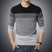 M-3XL Sweater Men 2019 New Arrival Casual Pullover Men Autumn Round Neck Patchwork Quality Knitted Brand Male Sweaters Plus Size