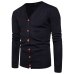 Men Button cardigans Sweaters 2019 New Casual Men solid Pullover V Collar Thick Cashmere sweater Outerwear Clothing EU/US size