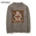 Men Sweater 2019 autumn New pullover Slim Fit Long sleeve Mens Knitted Sweaters Male O-Neck Dragon pattern Plus Size 5XL