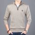 Men Sweaters Thick Warm Winter Zipper Sweater Cashmere Wool Sweaters Man Casual Knit Long Sleeve Stand Collar Pullover