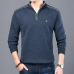 Men Sweaters Thick Warm Winter Zipper Sweater Cashmere Wool Sweaters Man Casual Knit Long Sleeve Stand Collar Pullover