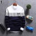 Men's Autumn Fashion Casual Strip Color Block Knitwear Jumper Pullover Sweater