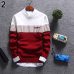 Men's Autumn Fashion Casual Strip Color Block Knitwear Jumper Pullover Sweater