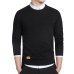 Mens Cotton Sweater Pullovers Men O-neck Sweaters Jumper black Autumn Thin Male Solid Knitting Clothing Grey Black M-3xl New