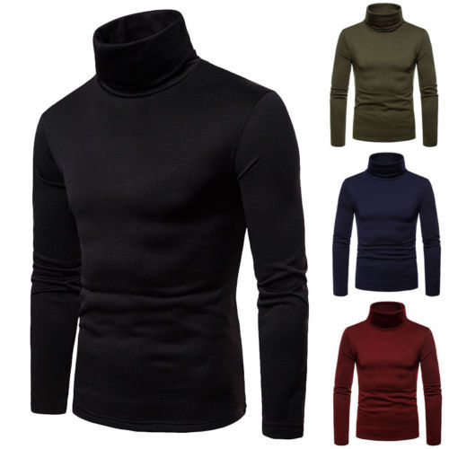 Mens Thermal  Turtle Neck Skivvy Turtleneck Sweaters Stretch Shirt Tops Men Casual Winter Top Clothing Sweaters Male