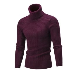 Men's Turtleneck Sweater 2018 New Autumn Winter Solid Color Sweater Casual Sweater Slim Fit Brand Simple Knitted Twist Pullovers