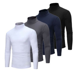 Men's Winter Warm Long Sleeve Cotton Cotton High Neck Pullover Sweater Tops Turtleneck UK