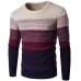 NIBESSER Brand Casual Sweater O-Neck Striped Slim  Men Long Sleeve Patchwork Male Pollover Sweater Thin Clothes agasalho masc