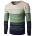 NIBESSER Brand Casual Sweater O-Neck Striped Slim  Men Long Sleeve Patchwork Male Pollover Sweater Thin Clothes agasalho masc