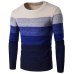 NIBESSER Brand Casual Sweater O-Neck Striped Slim  Men Long Sleeve Patchwork Male Pollover Sweater Thin Clothes agasalho masc