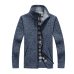 New 4XL 5XL Mens Fleece Sweate Autumn Winter Warm Cashmere Dress Slim Fat Wool Zipper Casual Sweater Men Knitted Coat AF1383