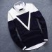 New Knitted Man Sweater Triangle Fashion Men Casual Cotton Autumn Mens Sweaters Fake Shirt Collar Keep Warm Winter Pull Homme