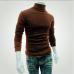 New Men Turtleneck Sweater Long Sleeve Solid Slim Fit Thin Knitted Pullover Mens Basic Style Sweaters Clothing Knitted Pullovers