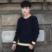 New Men's Sweater New Korean Edition Plush Long Sleeve Knitted Shirt Youth Hundred-Set Sweater Round-collar Topcoat