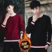 New Men's Sweater New Korean Edition Plush Long Sleeve Knitted Shirt Youth Hundred-Set Sweater Round-collar Topcoat