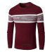 Oufisun Men Autumn Casual Knitted Soft Cotton Sweaters Pullover Men 2019 Winter New Fashion Striped O-Neck Sweater Coat Men 3XL