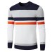 Oufisun Men Autumn Casual Knitted Soft Cotton Sweaters Pullover Men 2019 Winter New Fashion Striped O-Neck Sweater Coat Men 3XL