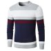 Oufisun Men Autumn Casual Knitted Soft Cotton Sweaters Pullover Men 2019 Winter New Fashion Striped O-Neck Sweater Coat Men 3XL