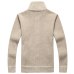 QIMAGE 2017 Men's Sweaters Autumn Winter Warm Cashmere Wool Zipper Pullover Sweaters Man Casual Knitwear Plus Size M-XXXL