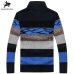 SAMHIBUGLE Knitted Sweater Men Cardigans Collar Winter Wool Sweater Fashion Cardigans Male Sweaters Coat Brand Men's Clothing