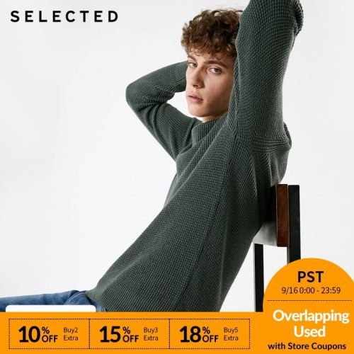 SELECTED Men's Winter Cashmere-blend Round Neckline Knitted Bussiness Casual Sweater S|418425531