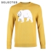 SELECTED Men's Wool-blend Animal Pattern Round Neckline Long-sleeved Knitted Sweater S|418424509