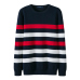 SEMIR Men Striped Fine-knit Sweater Casual Dropped Shoulder Pull-over Sweater with Ribbed Crewneck Cuff and Hem Spring Autumn