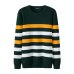 SEMIR Men Striped Fine-knit Sweater Casual Dropped Shoulder Pull-over Sweater with Ribbed Crewneck Cuff and Hem Spring Autumn