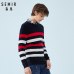 SEMIR Men Striped Fine-knit Sweater Casual Dropped Shoulder Pull-over Sweater with Ribbed Crewneck Cuff and Hem Spring Autumn