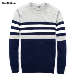 Sweater Men 2018 New Arrival Casual Pullover Men Autumn Round Neck Patchwork Quality Knitted Brand Male Sweaters B0275