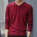 Sweater Men 2019 Autumn Casual Pullovers Men V-Neck Solid Cotton Knitted Brand Clothing Slim Fit Male Sweaters Pull Homme