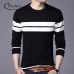 Thoshine Brand Spring Autumn England Style Men Knitted Thin Sweaters Striped Casual Wool Pullovers Male Casual Long shirts Tops