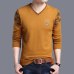 Thoshine Brand Spring Autumn Style Men Knitted Sweaters V-Neck Pattern Casual Wool Pullovers Solid Color Male Streetwear Jumpers