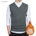 Varsanol Brand Clothing Pullover Sweater Men Autumn V Neck Slim Vest Sweaters Sleeveless Men's Warm Sweater Cotton Casual M-3xl