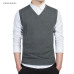 Varsanol Brand Clothing Pullover Sweater Men Autumn V Neck Slim Vest Sweaters Sleeveless Men's Warm Sweater Cotton Casual M-3xl