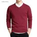 Varsanol Cotton Sweater Men Long Sleeve Pullovers Outwear Man V-Neck sweaters Tops Loose Solid Fit Knitting Clothing 8Colors New