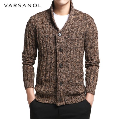 Varsnaol New Brand Sweater Men V-Neck Solid Slim Fit Knitting Mens Sweaters Cardigan Male 2018 Autumn Fashion Casual Tops Hots