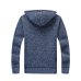 Winter Men Jacket thick velvet cotton hooded fur jacket men's winter padded knitted sweater Cardigan Spring Outdoors