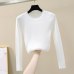 10 colors On sale autumn winter Women ladies long sleeve crew neck slim fitting knitted sweater femme korean pullover Jumper