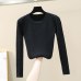 10 colors On sale autumn winter Women ladies long sleeve crew neck slim fitting knitted sweater femme korean pullover Jumper