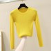 10 colors On sale autumn winter Women ladies long sleeve crew neck slim fitting knitted sweater femme korean pullover Jumper