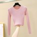 10 colors On sale autumn winter Women ladies long sleeve crew neck slim fitting knitted sweater femme korean pullover Jumper