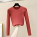 10 colors On sale autumn winter Women ladies long sleeve crew neck slim fitting knitted sweater femme korean pullover Jumper