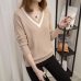 2018 Autumn New Sweaters Women Pullovers Slim Warm Hollow Sweaters Women Loose Knitted Sweater Female V-neck Small Fresh Sweater