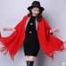 2018 Autumn New Women's Elegant Socialite Cashmere Tassel Cardigan Sweaters Batwing Sleeves Scarf Cape Outwear Good Quality