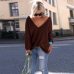 2018 Autumn Winter Sweaters Women Fashion Warm Pullover Women Knitted Sweater Female V-Neck Long Sleeve Loose Sweater Knitted