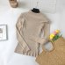 2018 High Quality Fashion Spring Autumn Winter Knitted Sweater Women Turtleneck Pullovers Women's Solid Sweaters Jumper