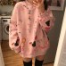 2018 Korean version of the new fashion cute pattern Harajuku style round neck loose long-sleeved casual sweater high quality