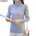 2018 New Autumn winter Women Knitted Sweaters Pullovers Turtleneck Long Sleeve Solid Color Slim Elastic Short Sweater Women K861